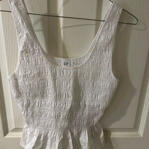 GAP Women's White Textured Blouse